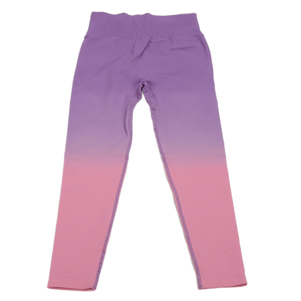Sømløse løfteyoga bukser lilla rosa gradient hurtigtørrende højtaljede leggings til kvinder dame pige