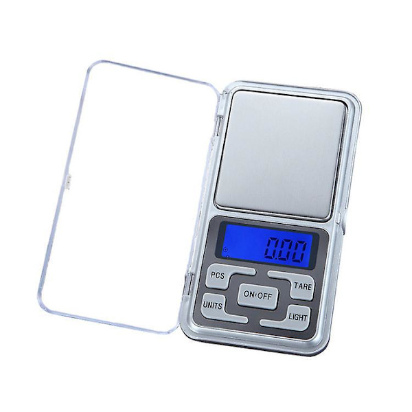 Pocket Precision Scale, 200 g kapacitet med 0,01 g precision, tareringsfunktion, idealisk för kök, kaffe, smycken och läkemedelsbruk