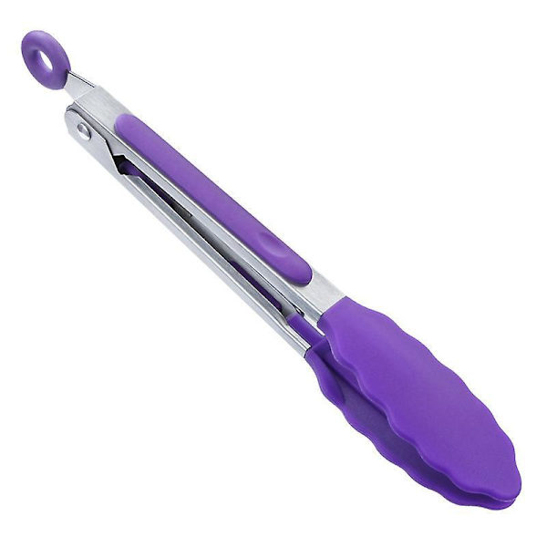 Purple 7 Mini serveringstång i silikon - Köks- och BBQ-matklämmor i rostfritt stål
