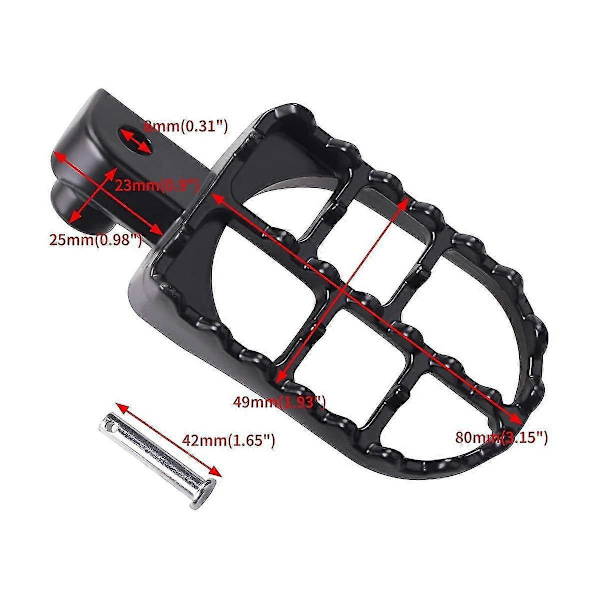Fotstöd för Dirt Bike, Fotpinnar Pedaler kompatibla med Baja kompatibla med PW50 1981-2021 PW80 1983-2006
