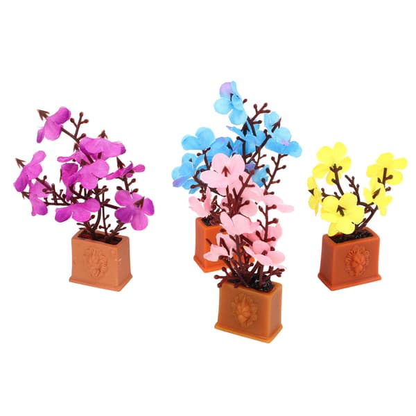 4 st Dockhusväxter 1 12 Skala Miniatyr Bonsai Mini Krukväxt Blomma Modell Liten Prydnad