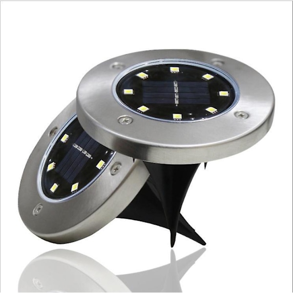 Solcelled Vanntette LED Puck Lys for Hage Patio Dekk Gangvei Hage (8 Pakk, Varmt Hvit)