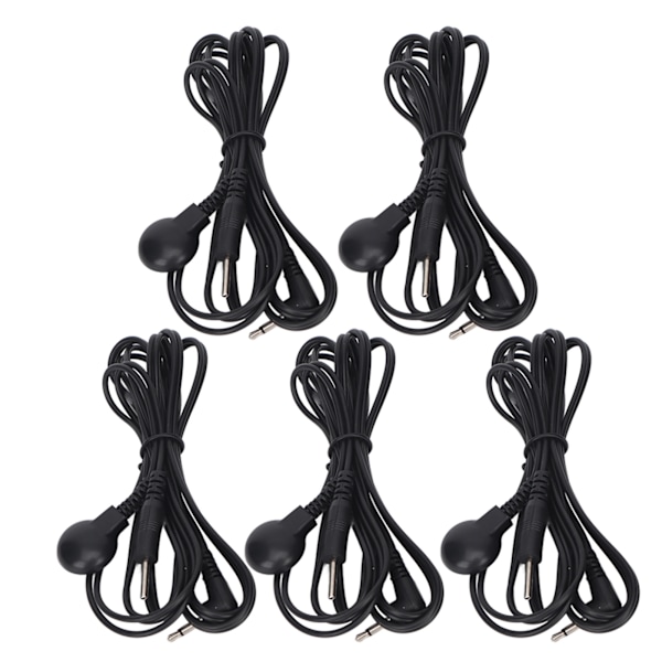 5 stk elektrodeledning sort 2,5 mm stik elektrodeledning til TENS Machine Digital Treatment Machine 3,9 fod