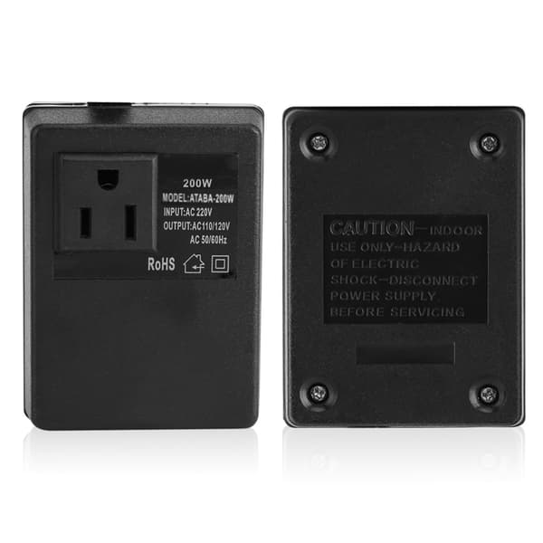 Reseadapter Elektronisk Internationell Spänningsomvandlare Transformator 220V till 110V Max 200W