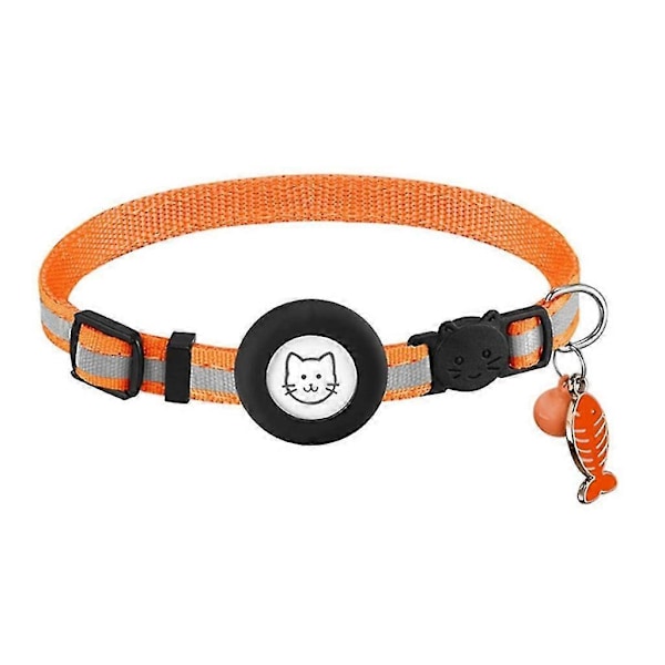 Reflekterande Katt Halsband GPS-Tracker Halsband Justerbart Husdjur Liten Hund Halsband Orange