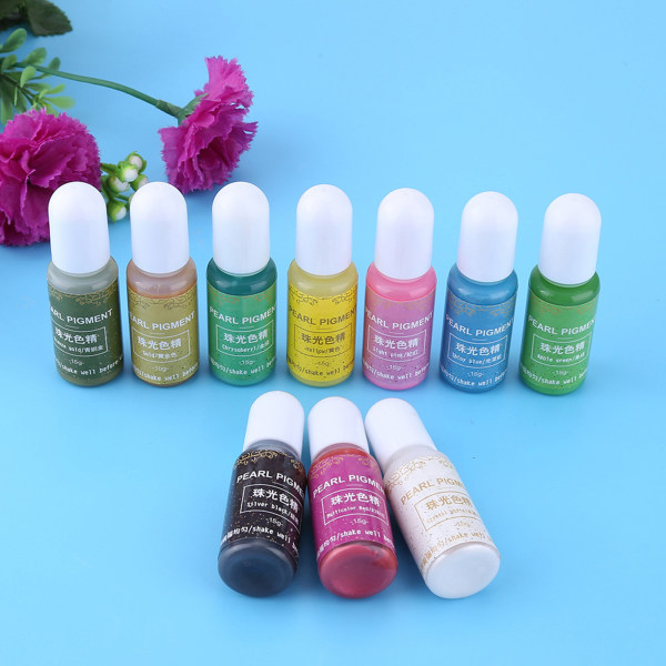 10 färger 15g epoxi UV-harts Färgfärg Färgämne Pigment Gör-det-själv konsthantverk (#A)