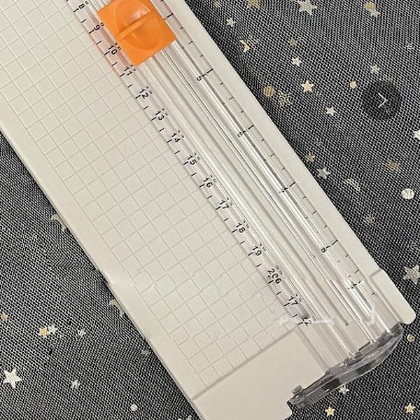 Papirkutter Liten minifolding Klarskala grader Frie karbonstålskjæring Scrapbook Papirtrimmer Hvit