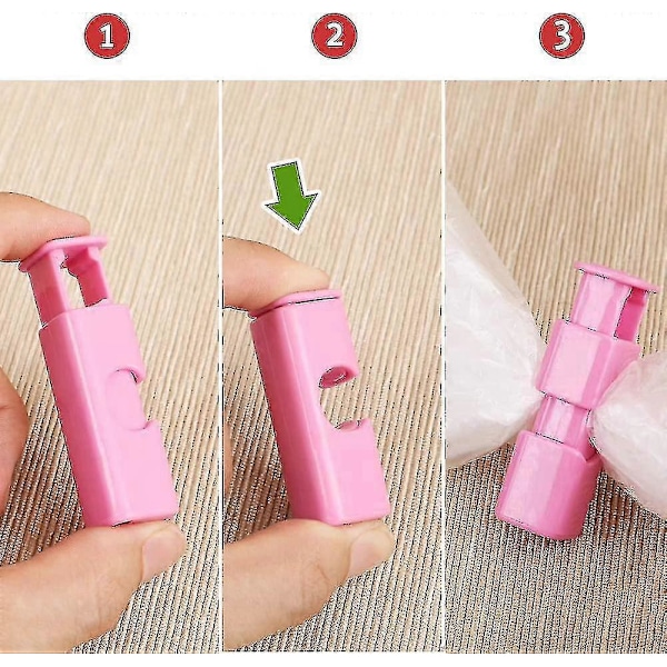 Brødposeklemmer, Slip Grip Easy Squeeze & Lock, Assorteret (blågrønrosa) 12 stk.