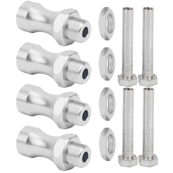 12 stk 1/10 til 1/8 RC Modellbil Deler Aluminiumslegering 12mm Til 17mm Hjulnavadapterkobling Sølv