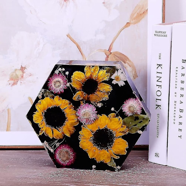 Stora silikonhartsformar för blomsterkonservering - Hexagonform, djupa gjutformar (20x23x5cm)