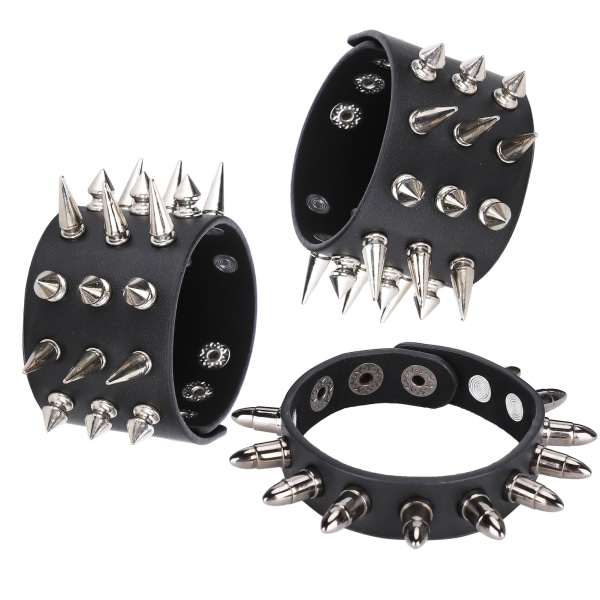 3st Punk Dubbade Nit Armband Personlig Armband Manschett Retro Metal Armband