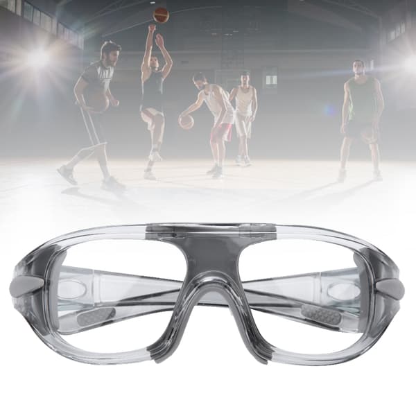 Säkerhetssportglasögon Anti-chock Basket PC-lins Skyddsglasögon för utomhusfotboll Grå