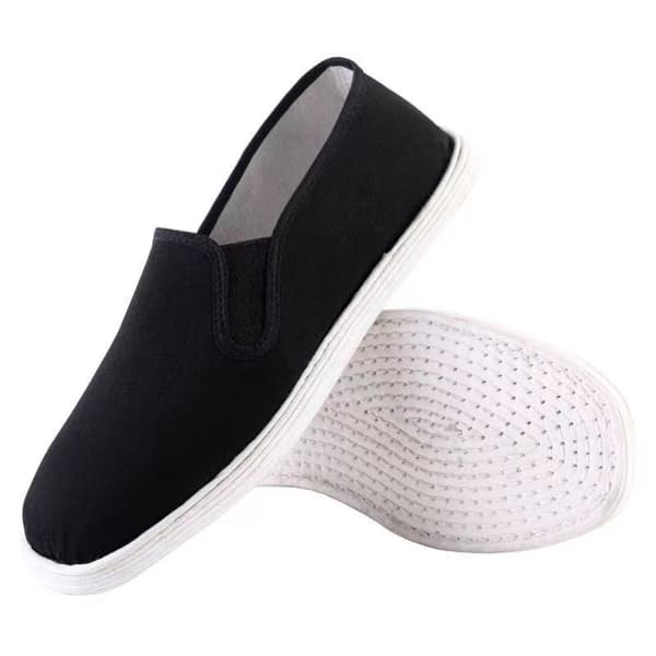 Old Beijing sorte stofsko til mænd, flade slip-on køresko, fritidssko 42