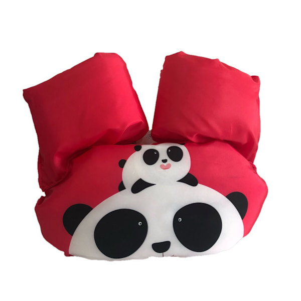 Baby flytväst Baby simning arm flyter med axelrem Armstöd för 2 till 6 år simning Röd Panda