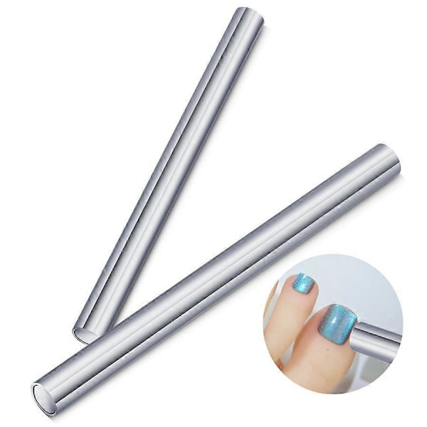 Stark Magnetisk Stav för Kattögonspollen och Nagelkonst med Stor Magnet Manikyr och Nagelsalong Silverfärg