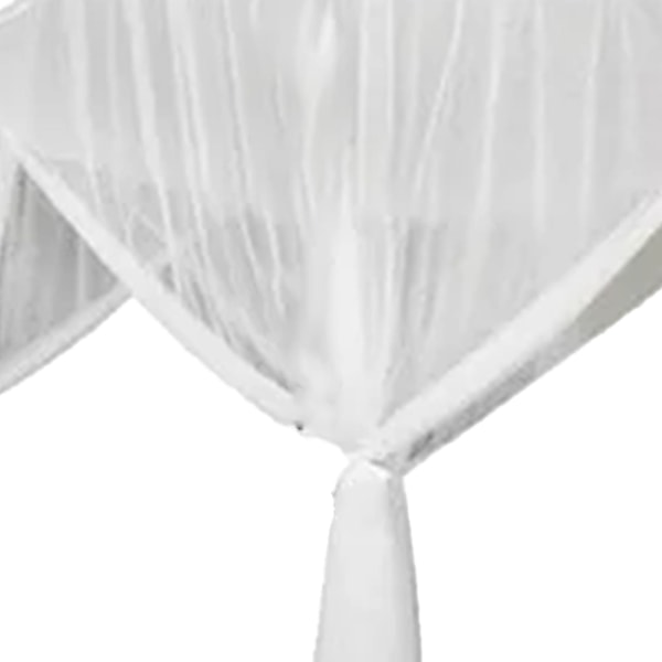 Fyrkantig sänghimmel i polyester, effektivt skydd, 4 hörnhimmel, hållbar för hemmet, vit