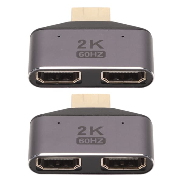 HD Multimedia Interface 1 til 2 Adapter Han til Dobbelt Hun 2K 60Hz Video Splitter med Indikatorlys 2 stk.