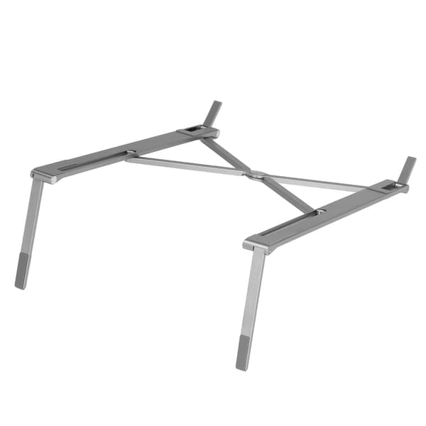 Bærbar PC-stativ i aluminiumslegering, sammenleggbart, justerbart, bærbart skrivebordsstativ for 10 til 17 tommers nettbrett/bærbar PC – grå
