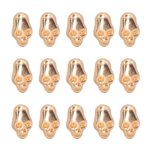 150 set nitar med dödskalle, punk-stil, DIY-spökhudenitar, läderhantverksdekoration för skor, kläder, väskor, guld