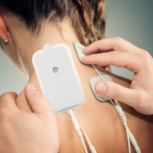 10 st 5x9cm/2x3,5in EMS/TENS fysioterapi knappplåster återanvändbara meridianer massage elektrodplattor