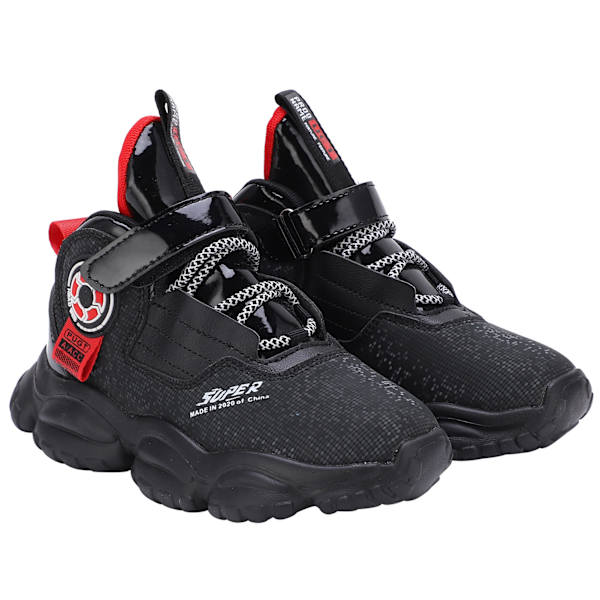 Barn Sport Sneakers Atletiska Sneakers Andningsbara Sport Pojkar Casual Skor för HöstSvart 38