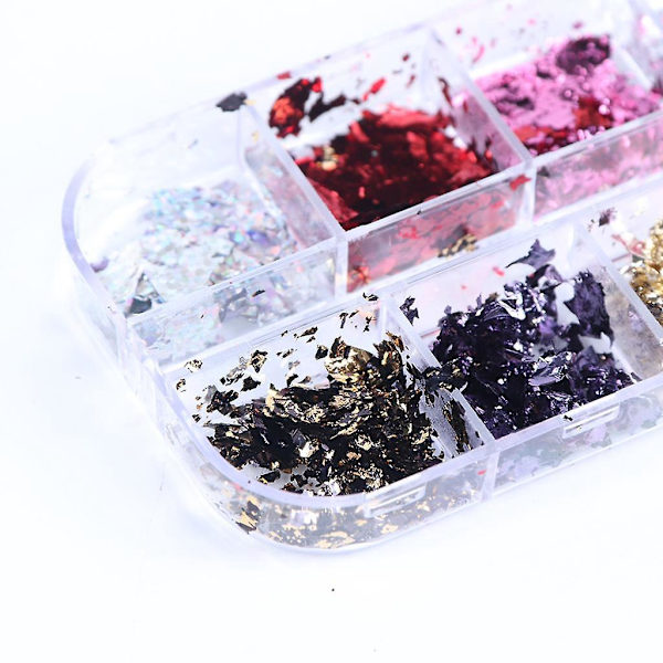 Blandad Nagelkonst Glitter Paljett Folier Flakes Nageldekoration Glitter-