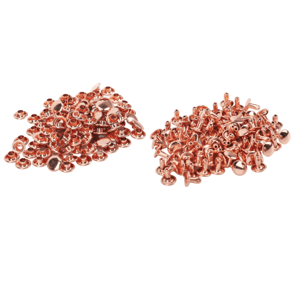 100 sæt metal nitter rose guld stærk glans høj hårdhed metal læder nitter til gør det selv læder håndværk Bælter 8x8 mm