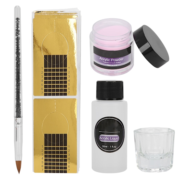 ROSALIND Kristallpulver Set Manikyr DIY Akryl Vätska Kopp Professionellt Nagelkonstverktyg Rosa