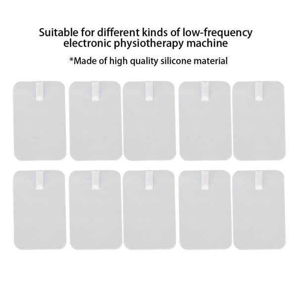 10 stk Silikon kroppsmassasjeapparat erstatning for elektrodepute Digital terapimaskin elektrodelapp 6 x 9 cm