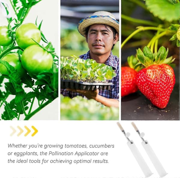 Pollination Tool, Vegetable Pollination Brush, Garden Fruit Pollinator, Brush Tip Design, Precise Pollen Distribution, Manual Pollination Tool