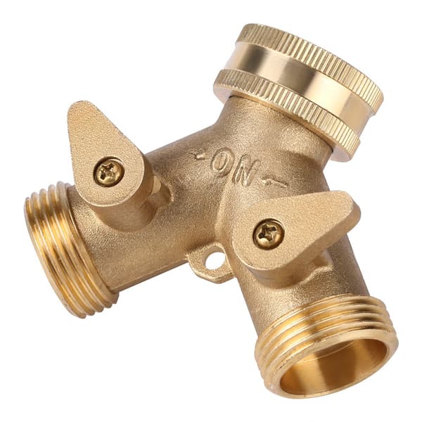 3/4 tommer messing 2-veis ventil splitter slangekran koblinger for hagevanning