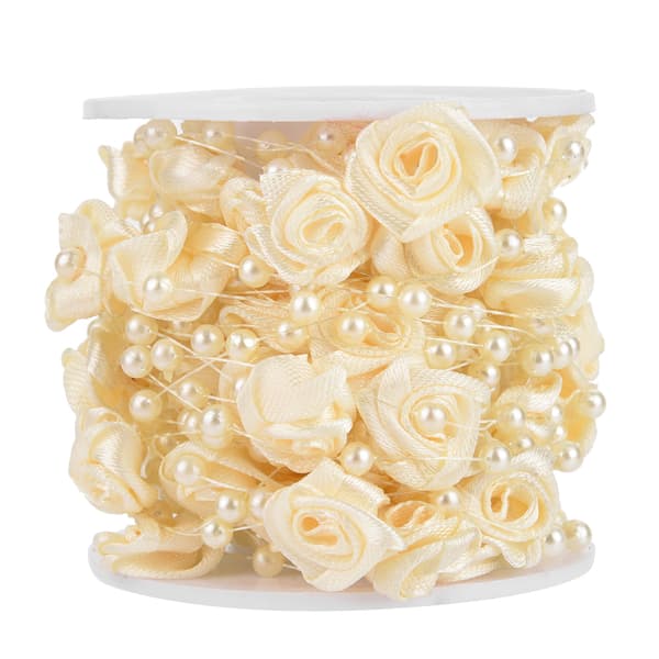 10 m/rull Rose Kunstig Perletråd Perler Garland String DIY Bryllupsdekorasjon (beige)
