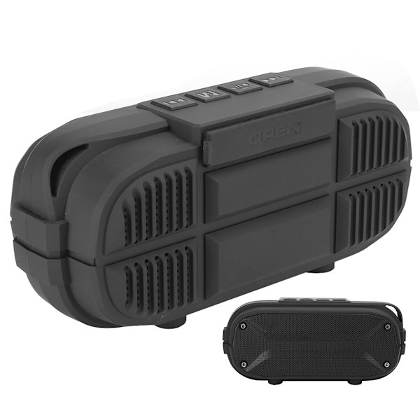 Multifunktionell bärbar Bluetooth-högtalare för utomhussporter, trådlös stereohögtalare (svart)