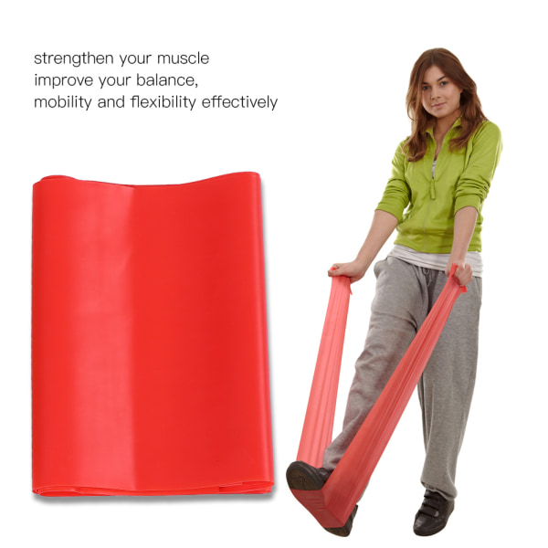 Fitness elastiske motstandsbånd for yogatrening (rød, 1,2 M)
