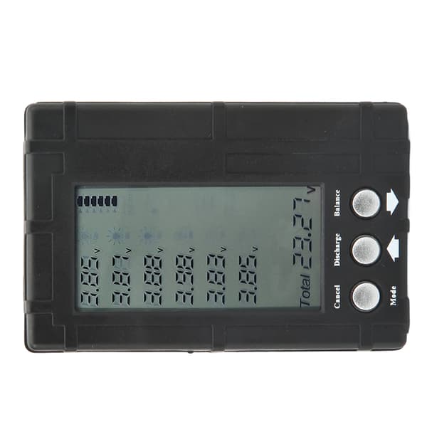3-i-1 Batterikapasitetstester Balanseringsutlader Digital LCD-skjerm Batterimåler for Modellfly