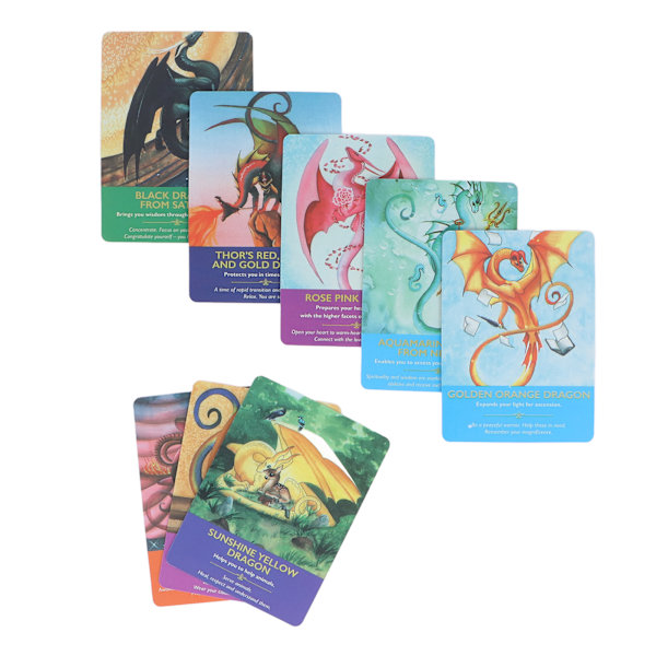 Tarot-kort belagt papir bærbar interaktiv drageorakelkort for spådomsspill