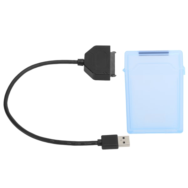 2.5in SATA USB 3.0 Adapter SSD HDD Hårddiskkabel Datortillbehör Skyddsbox (blå)