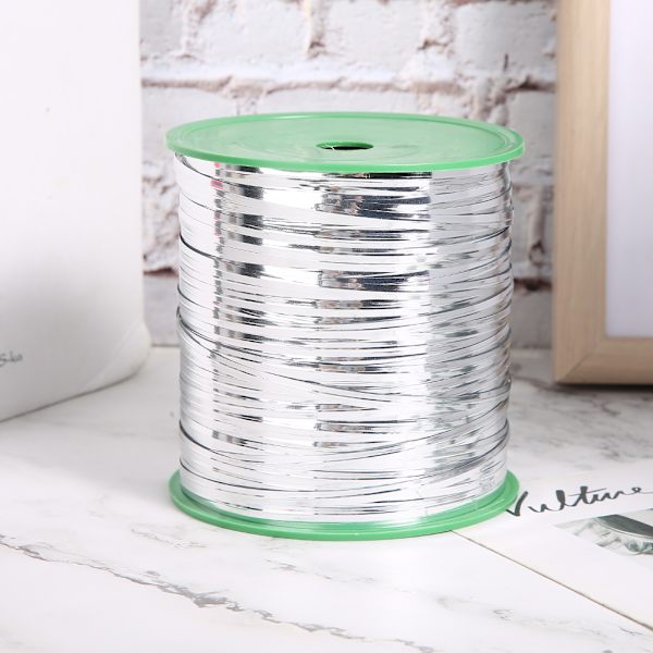 400 Yards Twist Slipsar Godispåse Bakning Förpackning Presentkartong Blomma Twist SlipsarSilver