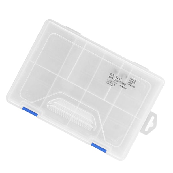Fackbox 2 lager 8 rutnät Smådelar Organizer Transparent PP Förvaringsbehållare med justerbara avdelare