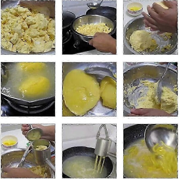 Manuell pastamaskin i rustfritt stål, spaghettimaskin, grønnsaks- og fruktjuicer (sølv)