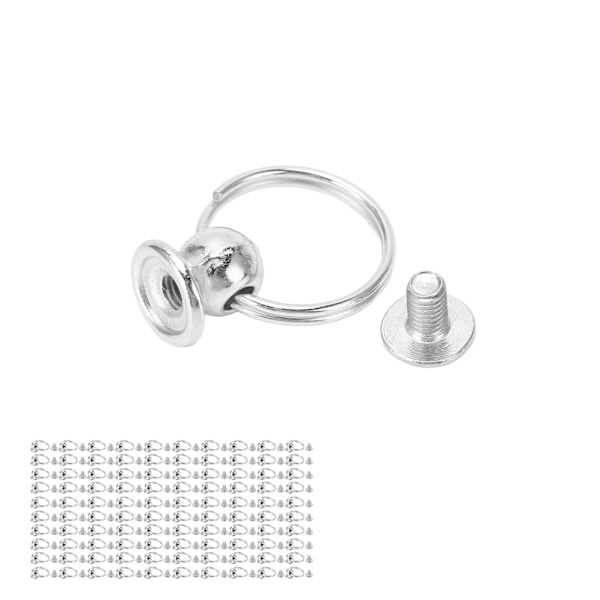 100 set monknit med dragkedjor 8mm högglans kopparmaterial dubbelögla dragkedja för DIY kläder väskor skor silver