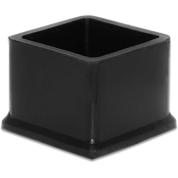 10 stk. tykke silikone benhætter til firkantede stoleben, sort gulvbeskyttelsesmåtte, 1-3/16 tommer x 1-3/16 tommer, 30 x 30 mm