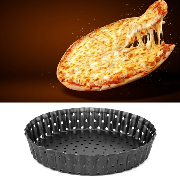 Husholdningsfortykning non-stick kulstofstål Pizzaform Bagepande Bakkeværktøj til køkken(S (5in))