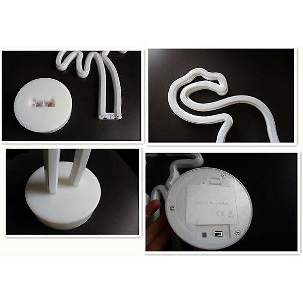 Flamingo Neon Skilte, Batteridrevet LED Natlampe, Perfekt Fødselsdagsgave, Dekoration (Flamingoer)