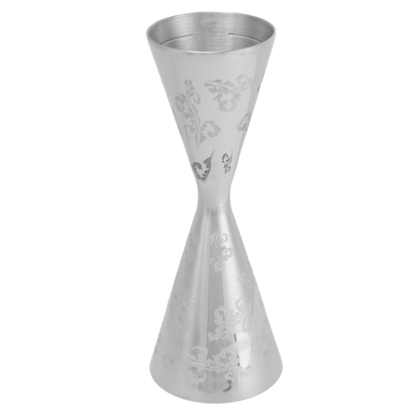 Jigger Rostfritt stål Löv Stripe Double Head Cocktail Bartending Jigger Cup för Bar 60ml 90ml