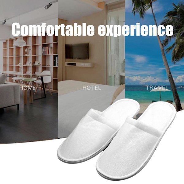 Fleece Tofflor One Time Non Halk Tjocka Spatofflor för Home Hotel Travel Party Guest
