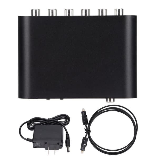 51R Digital Audio Decoder 5.1 Kanal til 3.5mm Stereo AUX til 6 RCA Digital DAC Decoder AC 100‑240V US Stik