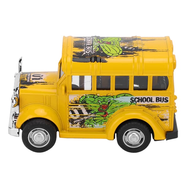 1:36 Mini Alloy Skolebus Model Træk Tilbage Lyd Lys Batteri Køretøj Legetøj Børnegave Gul