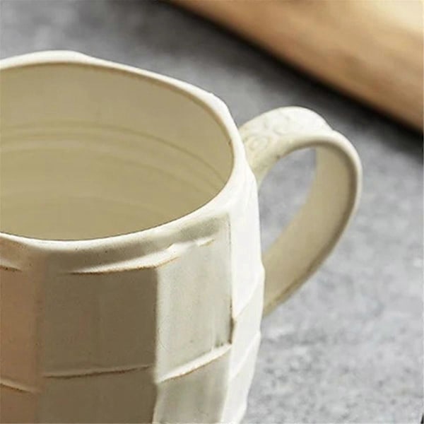 Gul 420 ml Retro Grov Keramik Kaffekop Japanske Keramikkrus