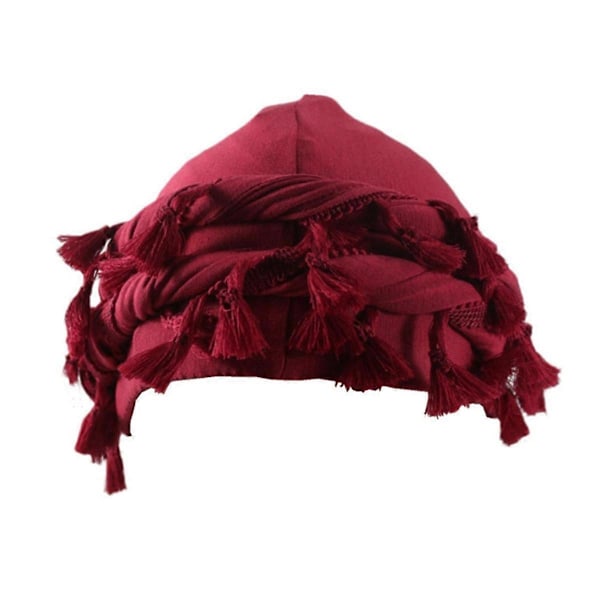 Turban för män, sidenfodrad mössa, huvudbonad, elastisk, förknuten A